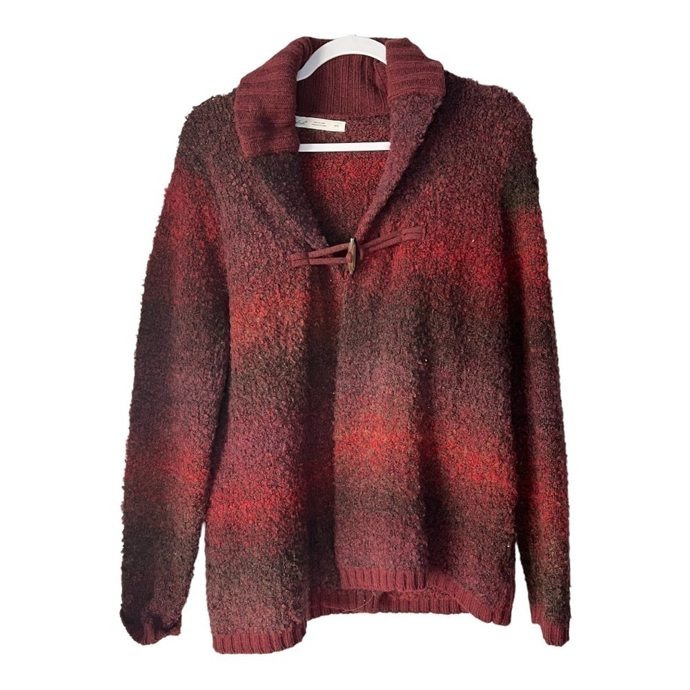 Woolrich Women's Westwind Boucle Cardigan Sweater, Deep Ruby Space Dye Medium.